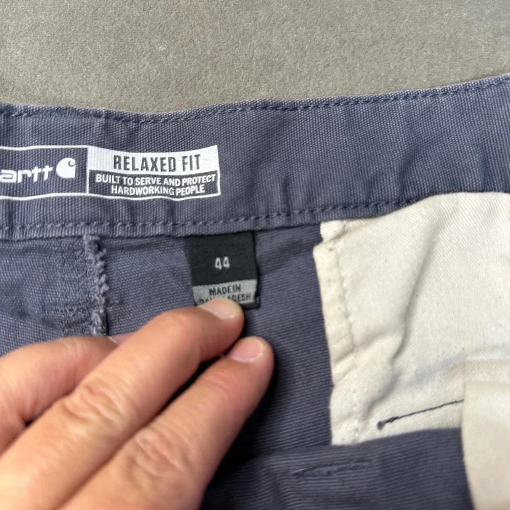 Carhartt Cargo Shorts Mens 44 Blue Relaxed Fit Cotton Canvas Workwear Excellent
